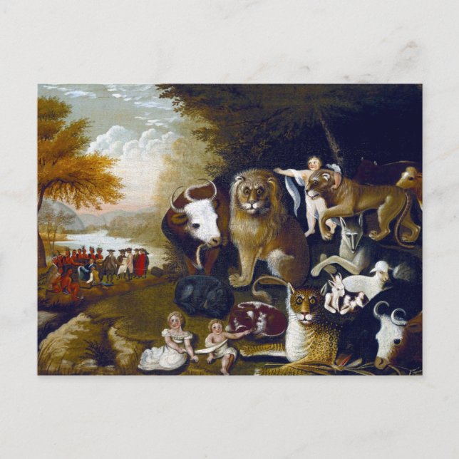 Edward Hicks The Peaceable Kingdom Postcard (Front)