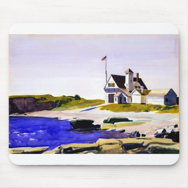 Edward Hopper Coast Guard Station Maine Mouse Pad (Front)