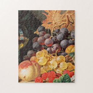 Edward Ladell - A Basket Of Grapes, Raspberries Jigsaw Puzzle