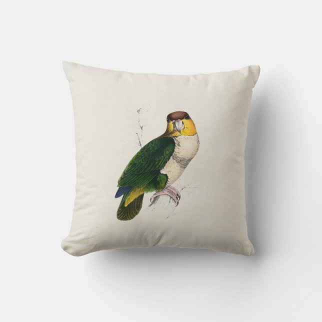 Edward Lear #1-Bay-headed parrot Throw Pillow (Front)