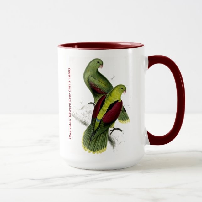 Edward Lear Bird Crimson Winged Parakeet Mug (Right)