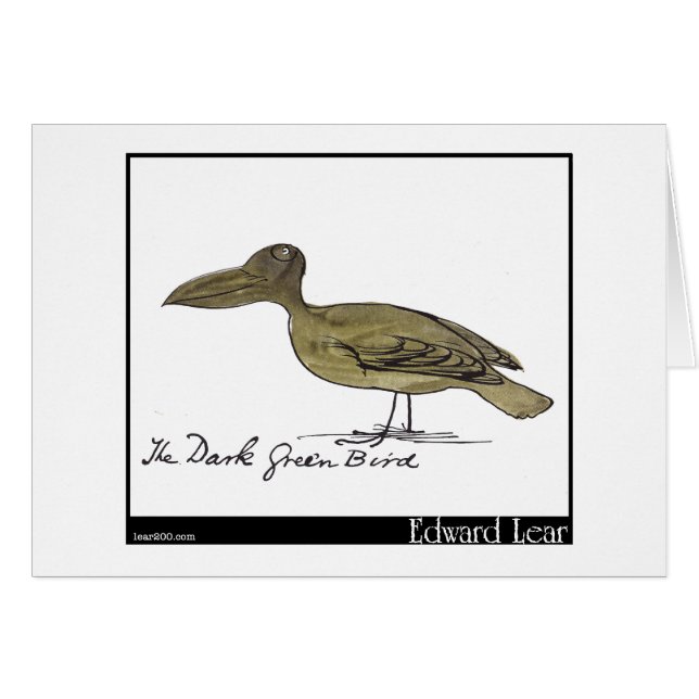 Edward Lear's Dark Green Bird (Front Horizontal)