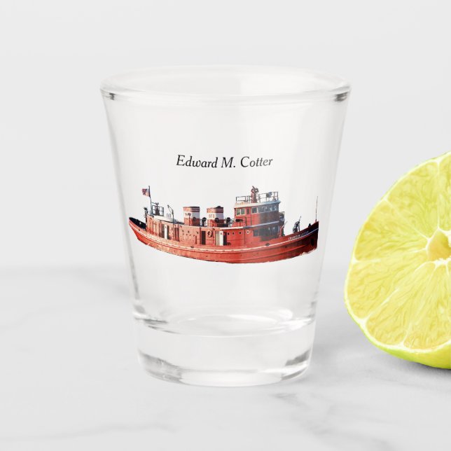 Edward M. Cotter shot glass (Front)