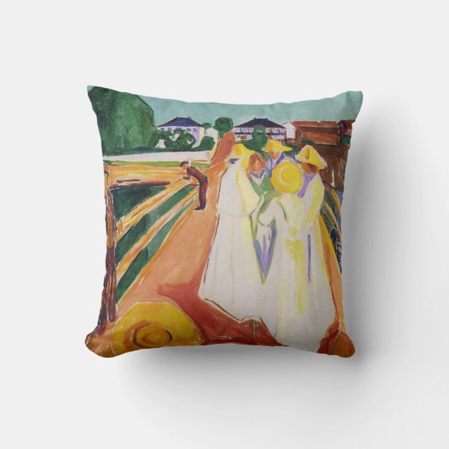 Edward Munch Art Painting Throw Pillow (Front)