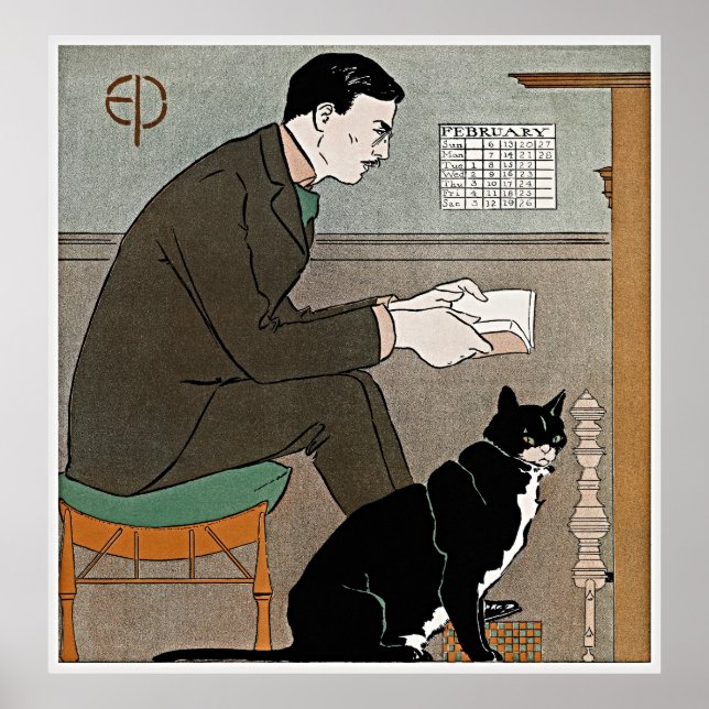 Edward Penfield Self-Portrait Poster - Retro Charm (Front)
