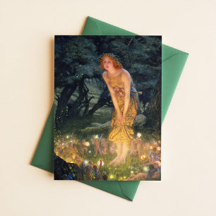 Edward Robert Hughes Midsummer Eve Fairy Painting  Postcard