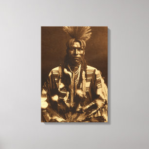 Edward S Curtis A Piegan Dandy Canvas Print