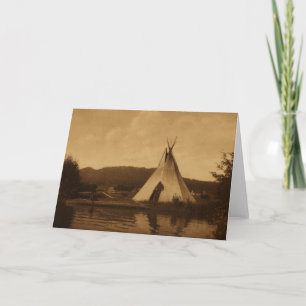 Edward S. Curtis Blank Note Card "Kalispel Camp"