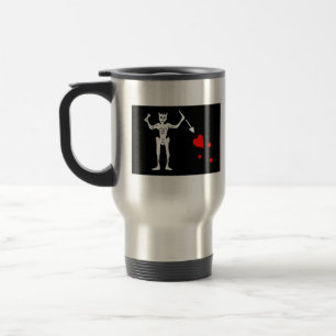 Edward Teach aka Blackbeard flag travel mug