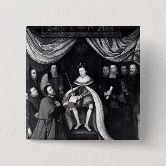 Edward VI 2 Inch Square Button (Front)