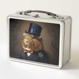 Edwardian Guinea Pig Gentleman Metal Lunch Box
