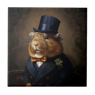Edwardian Guinea Pig Gentleman Tile