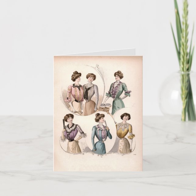 Edwardian Lady Vintage Fashion Illustration Card (Front)