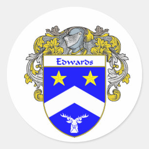Edwards Coat of Arms (Mantled) Classic Round Sticker