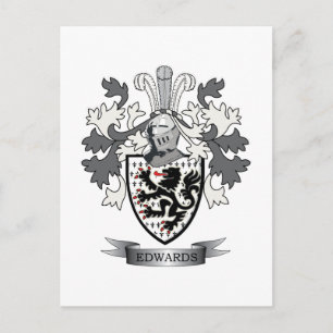 Edwards Family Crest Coat of Arms Postcard