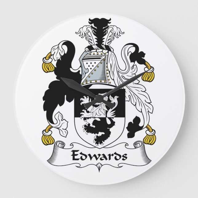 Edwards Family Crest Large Clock (Front)