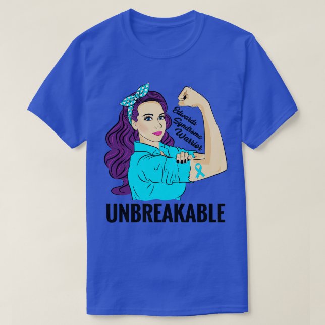 Edwards Syndrome Awareness Trisomy 18 Warrior T-Shirt (Design Front)