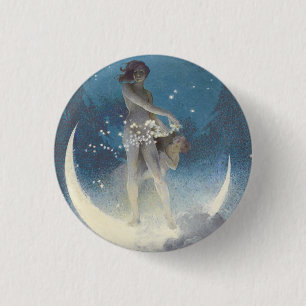 Edwin Blashfield Stars Scattering Art Nouveau 1 Inch Round Button