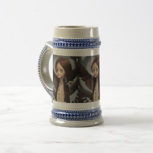 Edwin gothic black bird crow grunge beer stein