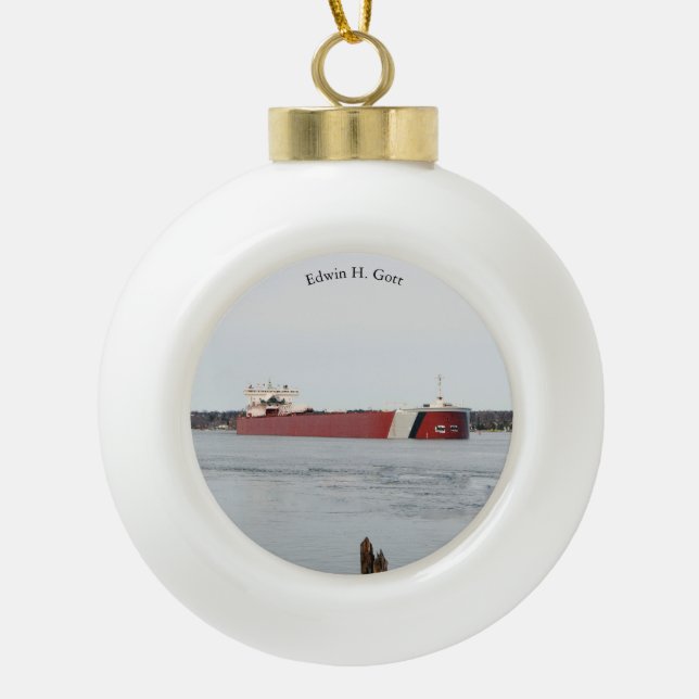 Edwin H. Gott ball or snowflake ornament (Front)