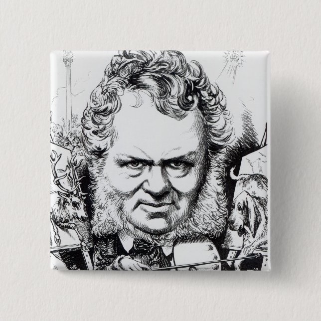 Edwin Landseer 2 Inch Square Button (Front)
