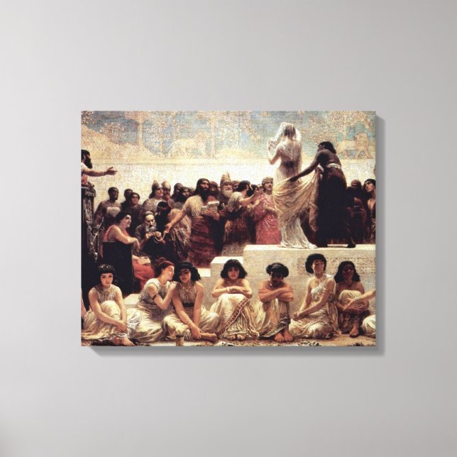 Edwin Long - The marriage market of Babylon Canvas Print (Front)