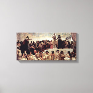 Edwin Long - The marriage market of Babylon Canvas Print