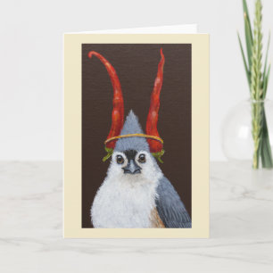Edwin the tufted titmouse card