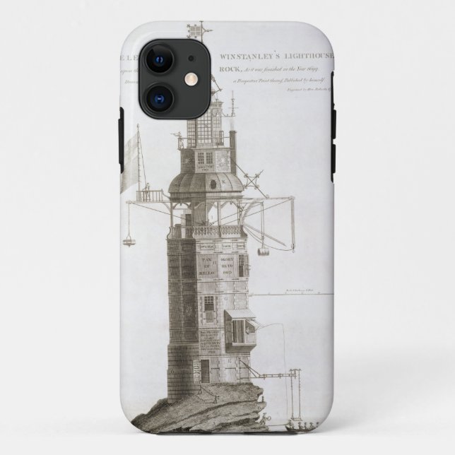 Edystone Lighthouse engraved by Henry Roberts (fl. Case-Mate iPhone Case (Back)