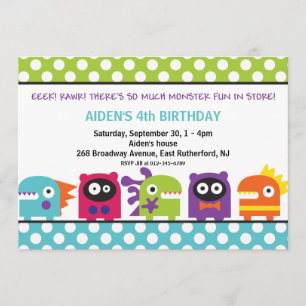Eeek! Rawr! Monster Invitation