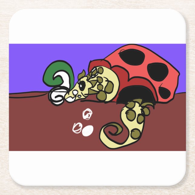 Eel art square paper coaster (Front)