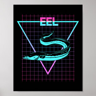 Eel Fish Aesthetic Retro Style Eel Fishing Poster