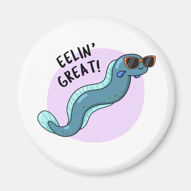 Eelin Great Funny Slippery Eel Pun Magnet (Front)