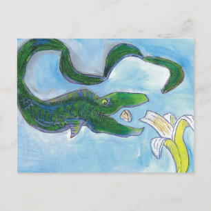 Eels eat bananas! postcard