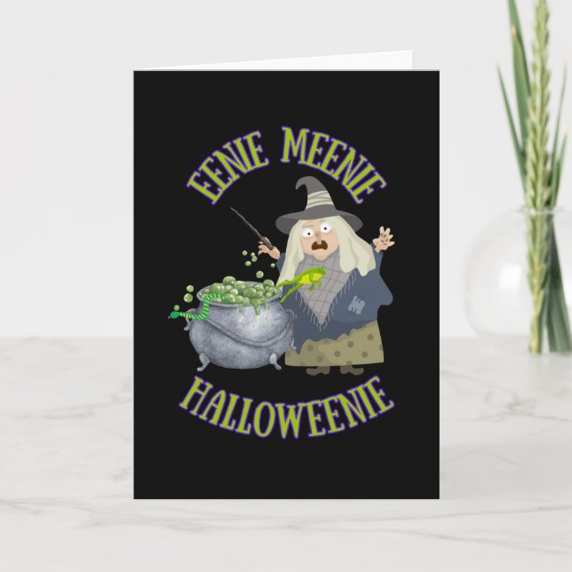 Eenie Meenie Halloweenie Carte de voeux, Cute Éffr (Devant)