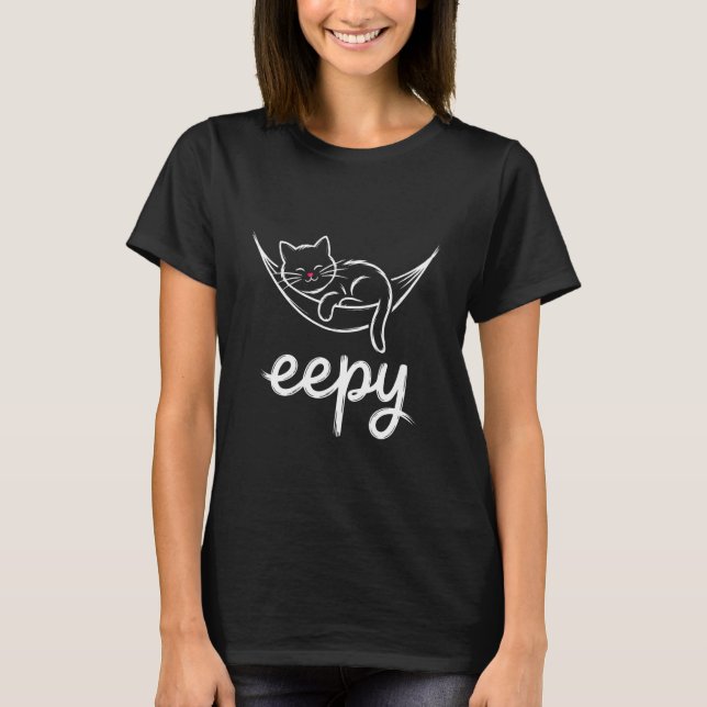 Eepy Cat Funny Sleepy Cat Meme T-Shirt (Front)