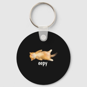 Eepy Cat Meme Funny Sleepy Cat Viral Gen Z Sarcast Keychain