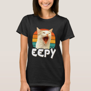 Eepy Cat Retro Meme Sunset Aesthetic T-Shirt