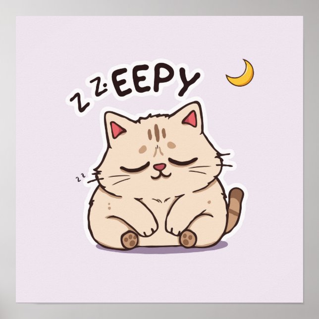 Eepy Sleepy Cat Poster (Front)