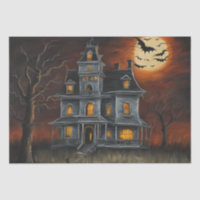 Eerie Abode: Haunted House Painting Decoupage 
