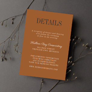 Eerie Autumn Halloween Terracotta Black Wedding Enclosure Card