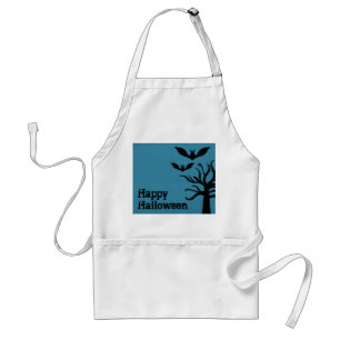 Eerie Bats Halloween Apron, Blue Standard Apron