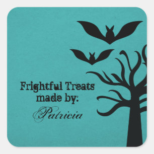 Eerie Bats Halloween Stickers de traitement, Aqua