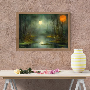 Eerie Beauty: Moonlight Swamp Photo Print