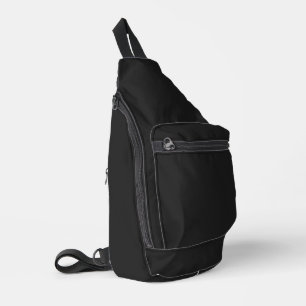 Eerie Black Solid Colour Sling Bag