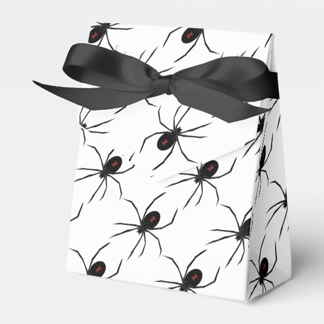 Eerie Black Widow Spiders Favor Box (Front Side)