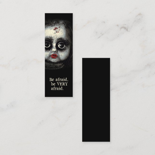 Eerie Creepy Doll Halloween Mini Bookmark Mini Business Card (Front/Back)