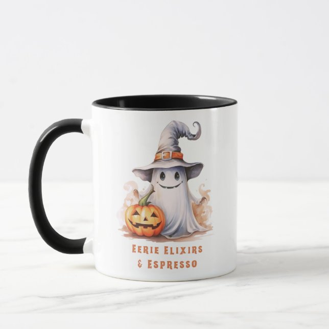 Eerie Elixirs et Espresso Ghost Halloween Mug (Gauche)