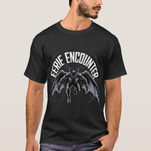Eerie Encounter Bat Graphic Edgy Gothic Gargoyle T-Shirt