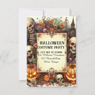 Eerie Evening Invite: Personalized Halloween Party Invitation